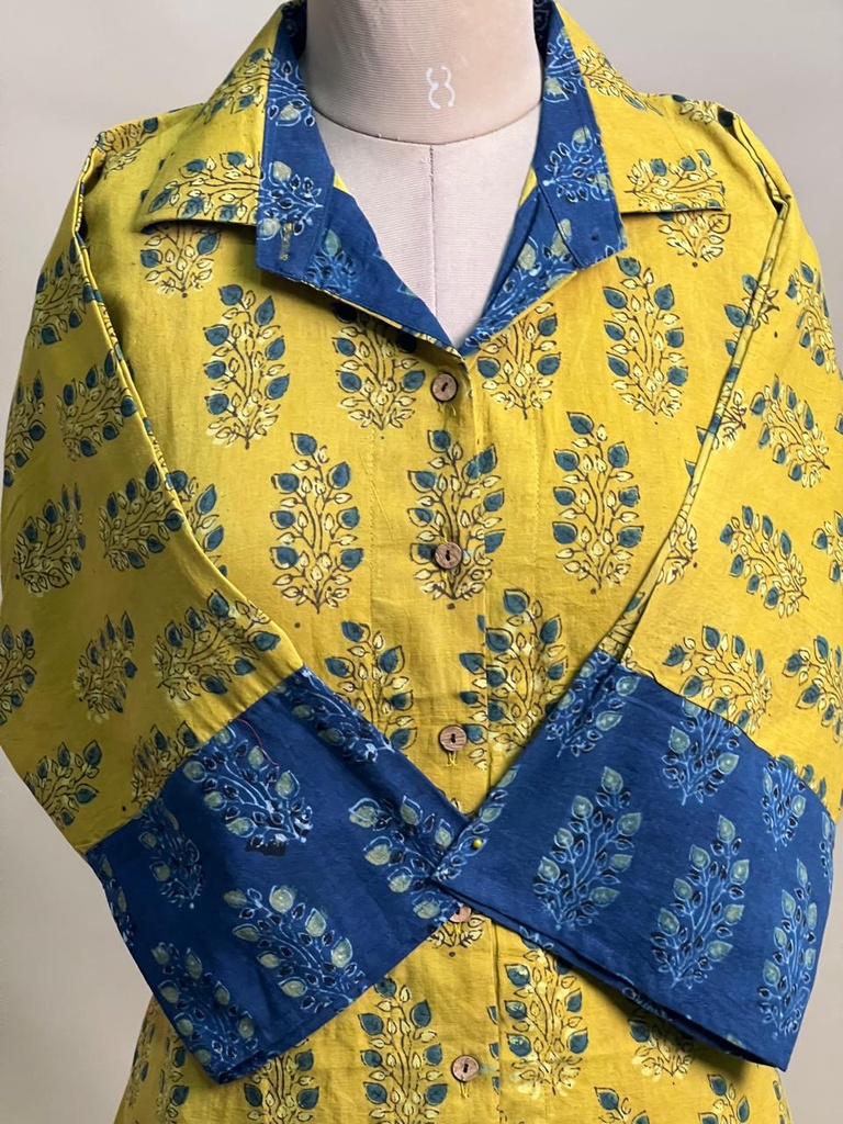 Ajrakh Cotton Kurti 5031 YELLOW 2