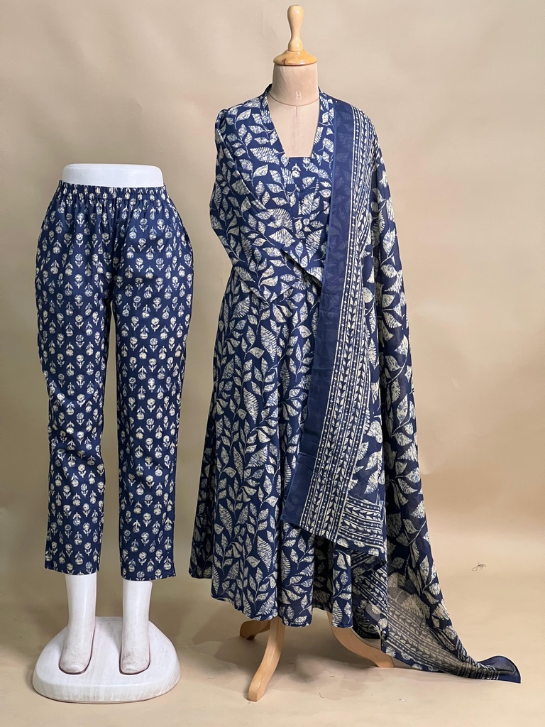 Cotton Anarkali Kurti sets 8010 BLUE