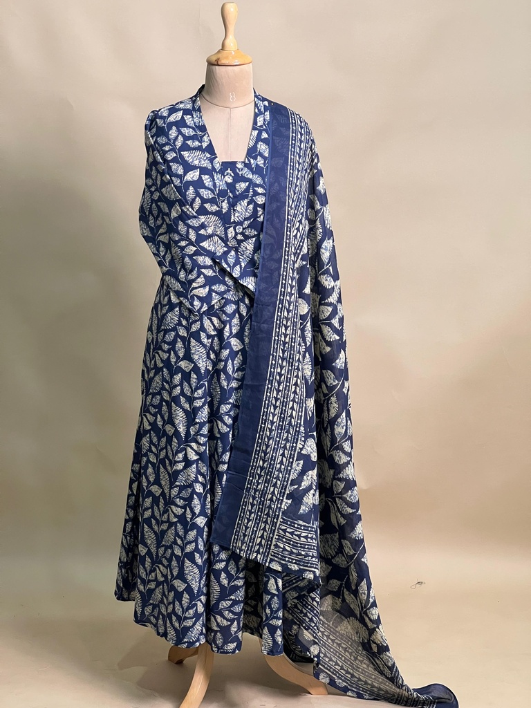 Cotton Anarkali Kurti sets 8010 BLUE