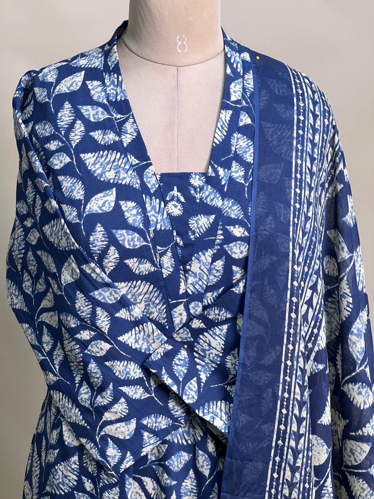 Cotton Anarkali Kurti sets 8010 BLUE