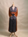 Ajrakh Modal Silk Aline Kurti 5053 RUST ORANGE LOTUS
