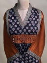 Ajrakh Modal Silk Aline Kurti 5053 RUST ORANGE LOTUS