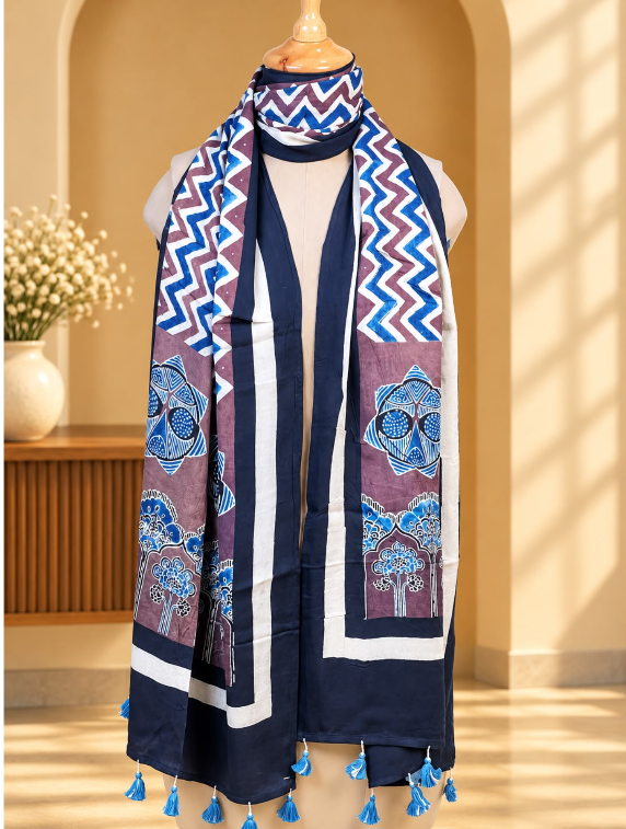 Ajrakh Modal Stoles 5071 BROWN 3