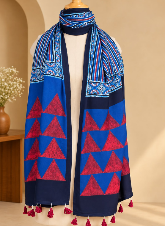 Ajrakh Modal Stoles 5071 BLUE 6