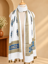 Ajrakh Modal Stoles 5071 IVORY 5