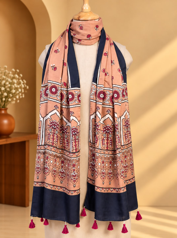 Ajrakh Modal Stoles 5071 BROWN 4
