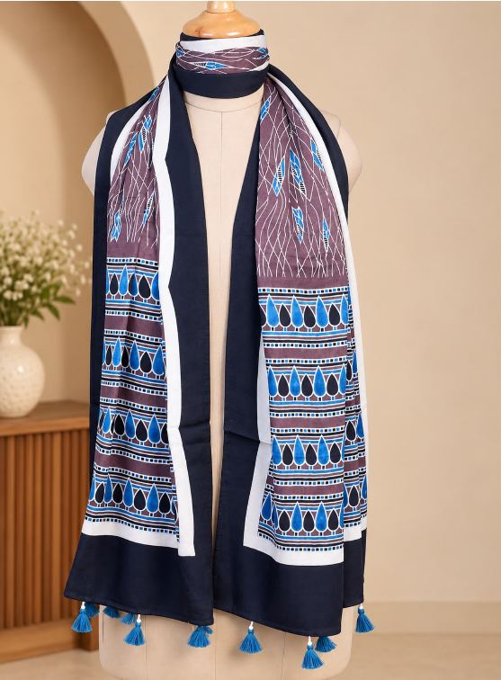 Ajrakh Modal Stoles 5071 BROWN 1