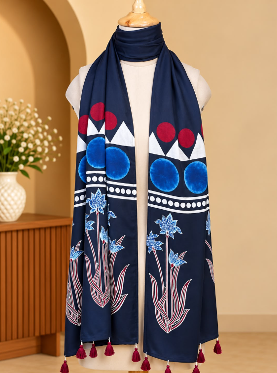 Ajrakh Modal Stoles 5071 BLACK 3