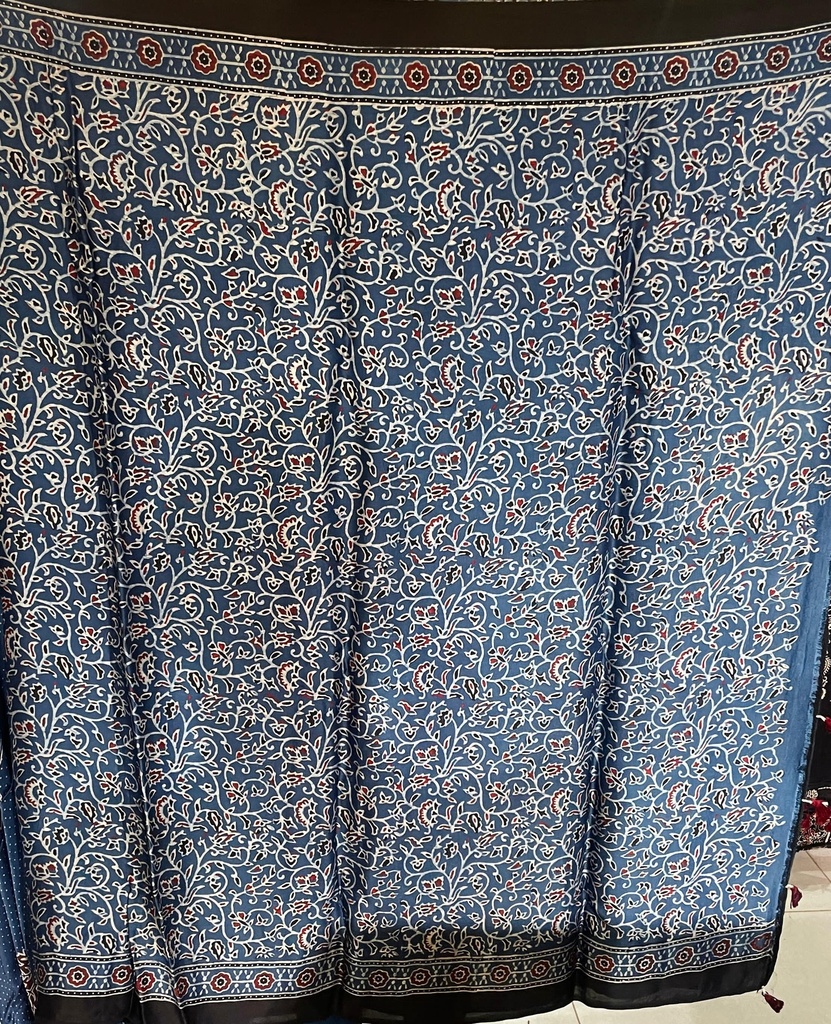 Premium Ajrakh Modal Silk Saree 4243