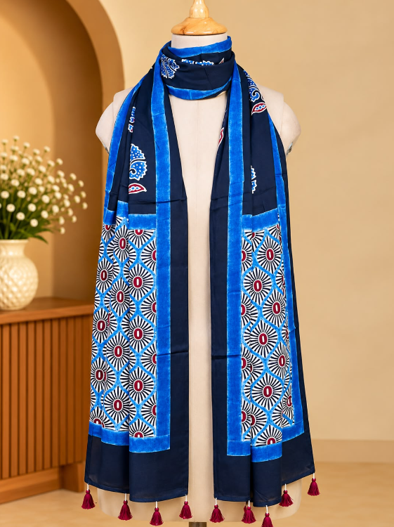 Ajrakh Modal Stoles 5071 BLACK 6