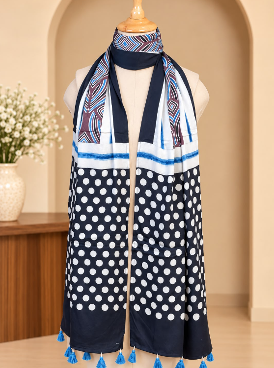 Ajrakh Modal Stoles 5071 BROWN 5