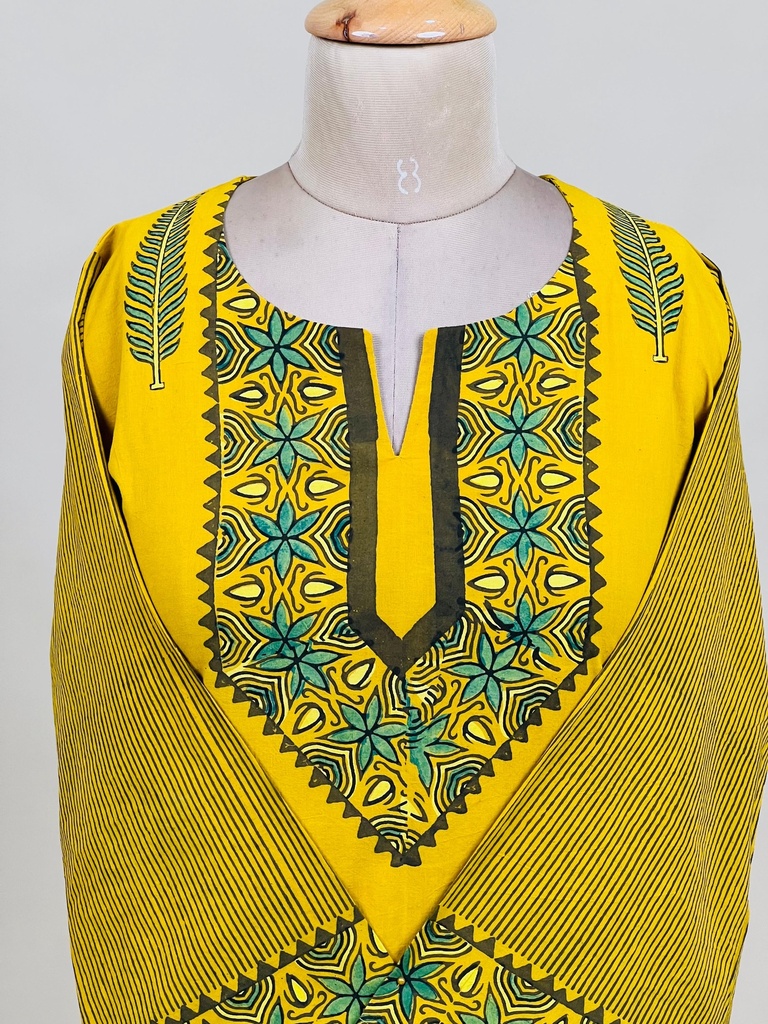 Ajrakh Cotton Kurti 5028 YELLOW 1