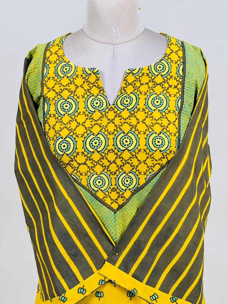 Ajrakh Cotton Kurti 5028 YELLOW 2