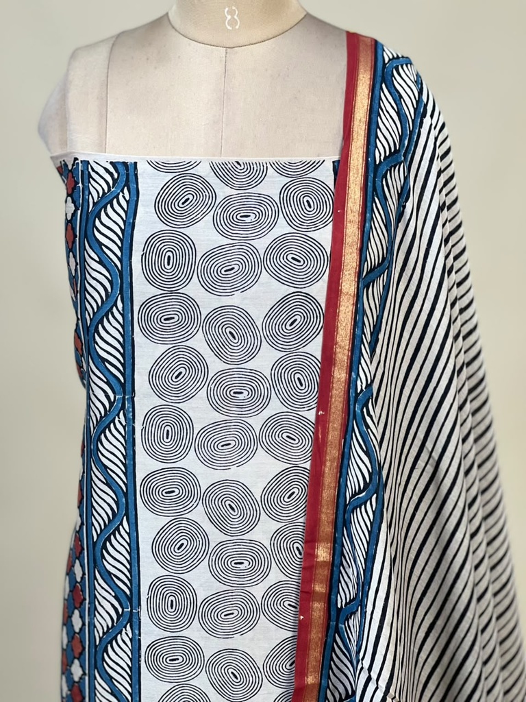Chanderi Silk Top and Dupatta sets 5025 IVORY 2