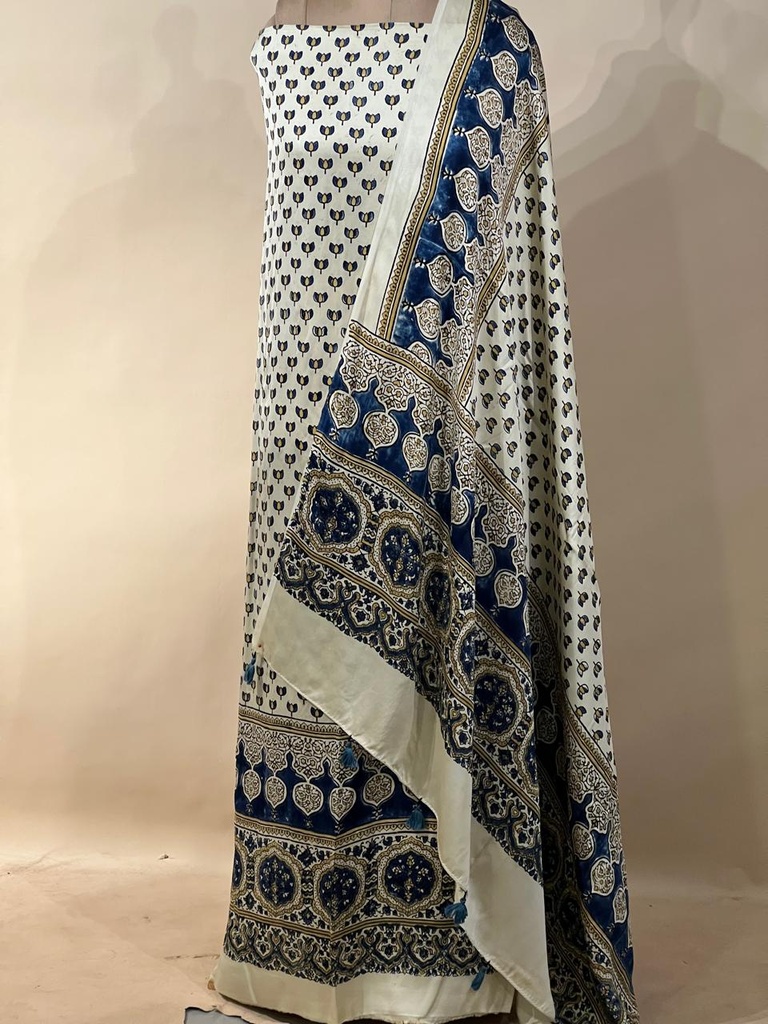  Ajrakh Modal Top and Dupatta Sets 5012