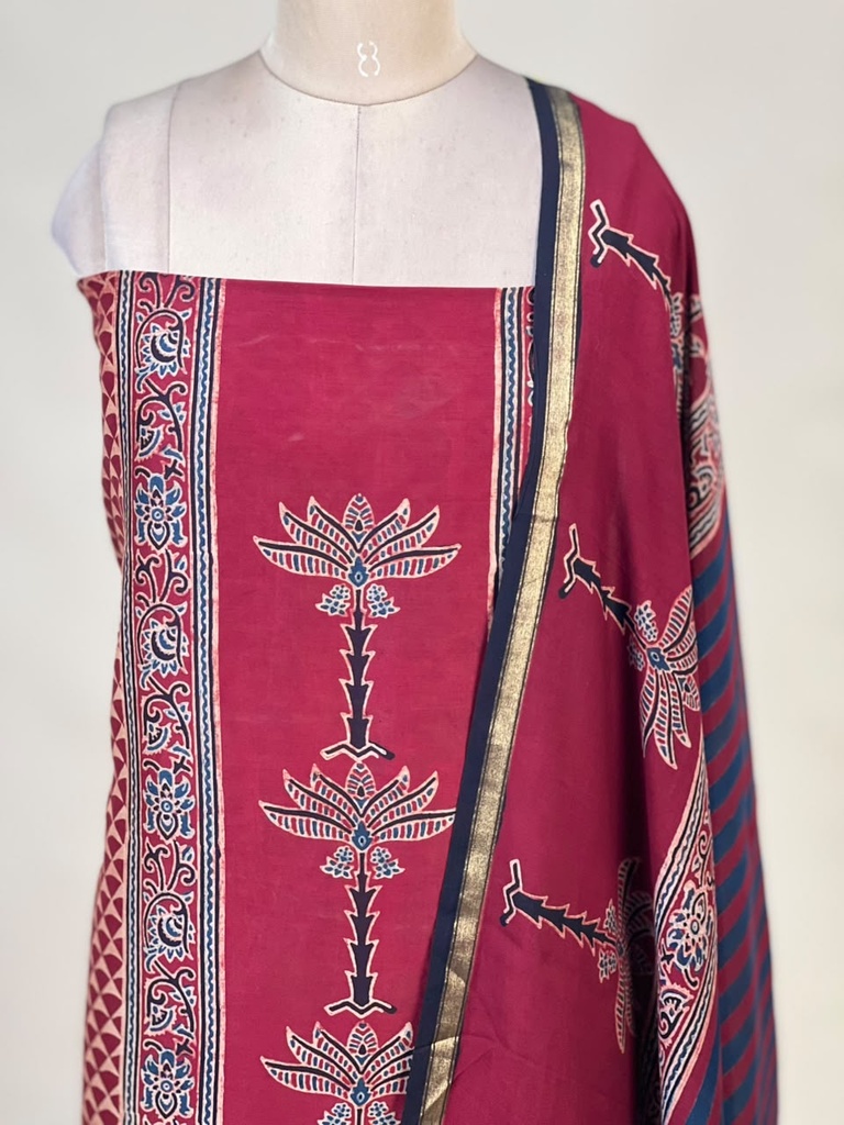 Chanderi Silk Top and Dupatta sets 5025 RED 2
