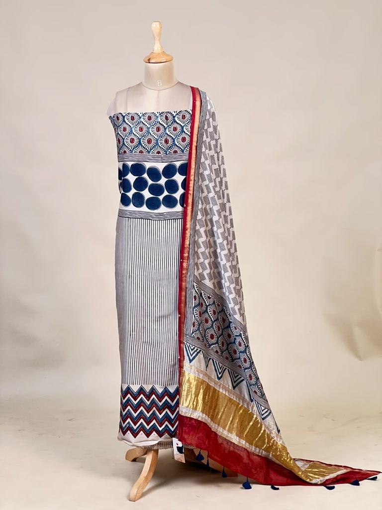 Chanderi Silk Top and Dupatta sets 5025 IVORY 3
