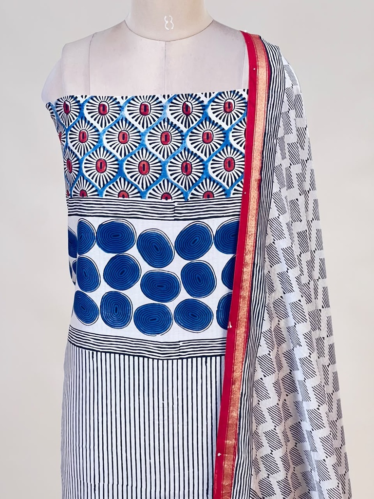 Chanderi Silk Top and Dupatta sets 5025 IVORY 3