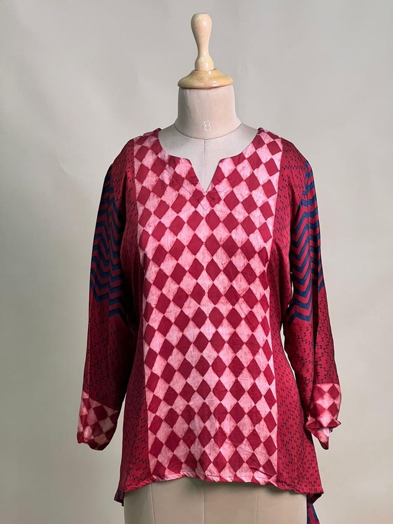 Ajrakh Modal Short Kurtis 5015 RED 3