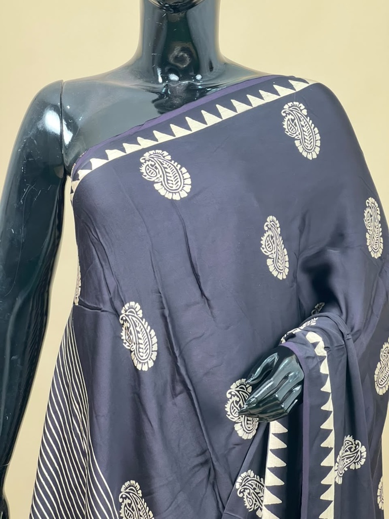Ajrakh Modal Silk Sarees 4243 S14
