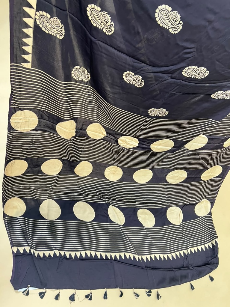 Ajrakh Modal Silk Sarees 4243 S14