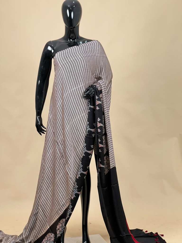 Ajrakh Modal Silk Sarees 4243 S13