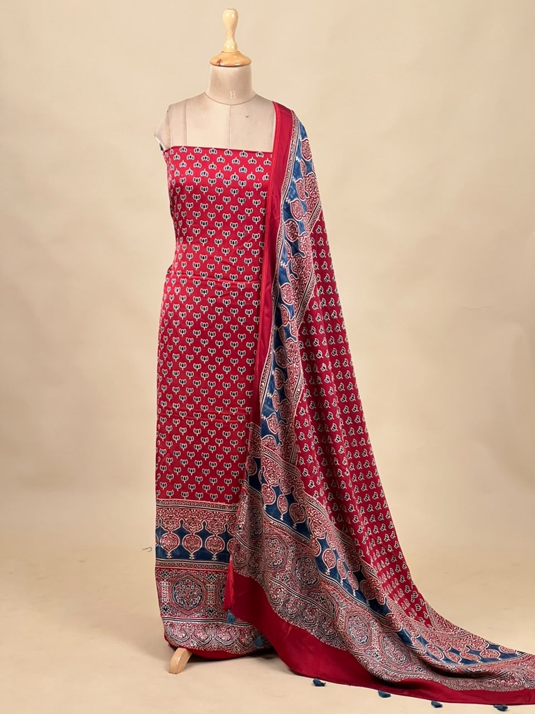  Ajrakh Modal Top and Dupatta Sets 5012