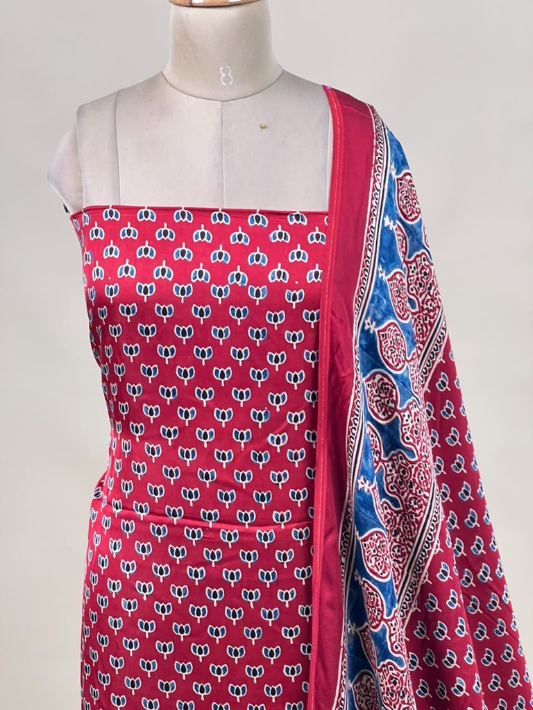 Ajrakh Modal Top and Dupatta Sets 5012