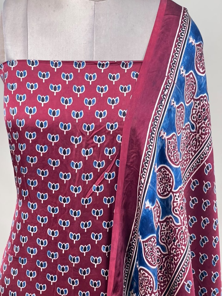  Ajrakh Modal Top and Dupatta Sets 5012