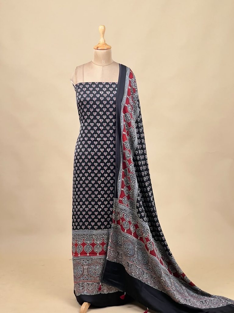  Ajrakh Modal Top and Dupatta Sets 5012