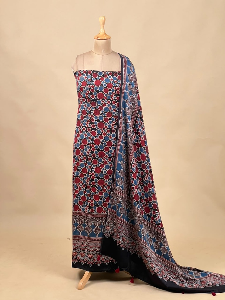  Ajrakh Modal Top and Dupatta Sets 5012