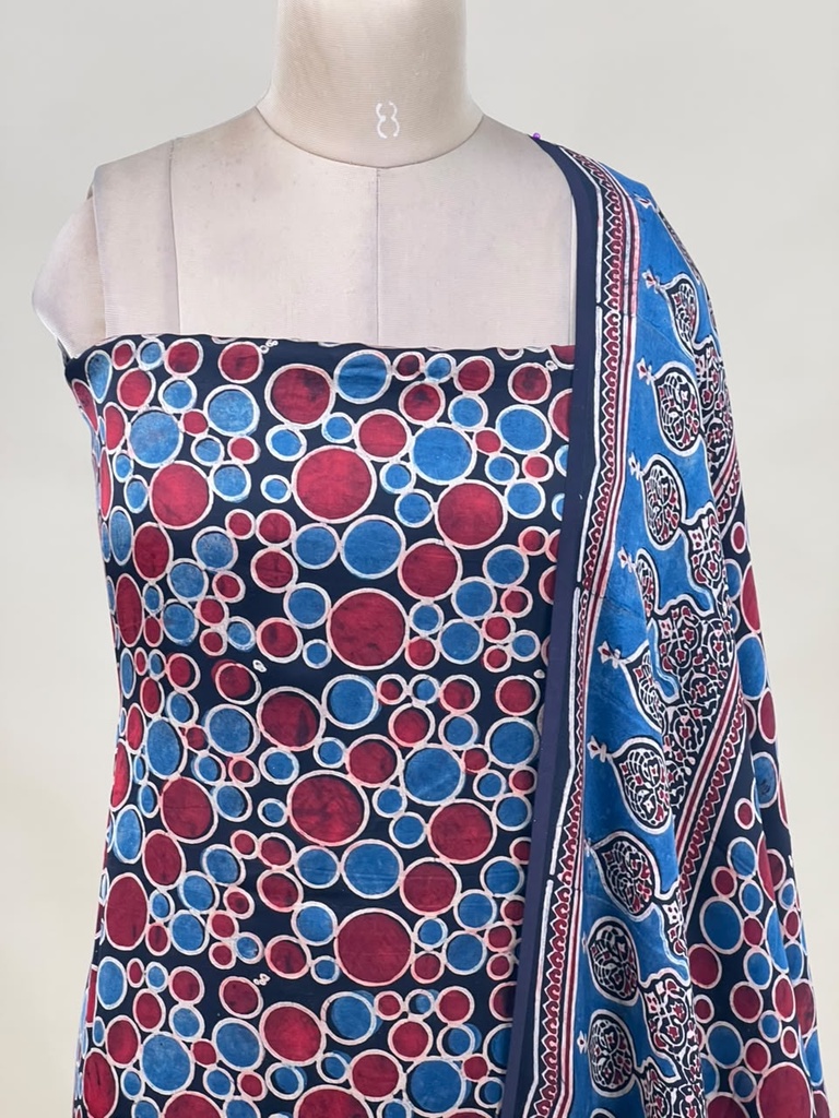  Ajrakh Modal Top and Dupatta Sets 5012