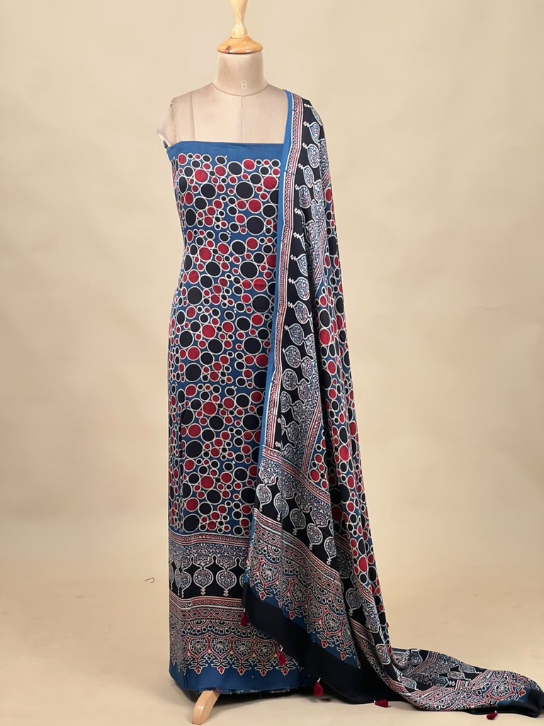  Ajrakh Modal Top and Dupatta Sets 5012
