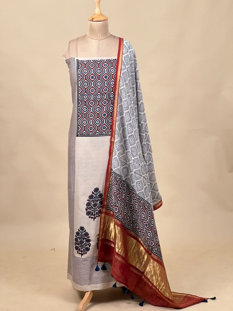 Chanderi Silk Top and Dupatta sets 5025 IVORY 1