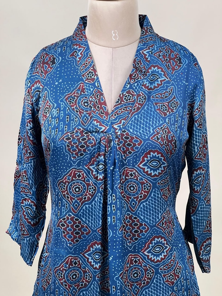 Ajrakh Modal Aline Kurtis 5053 BLUE