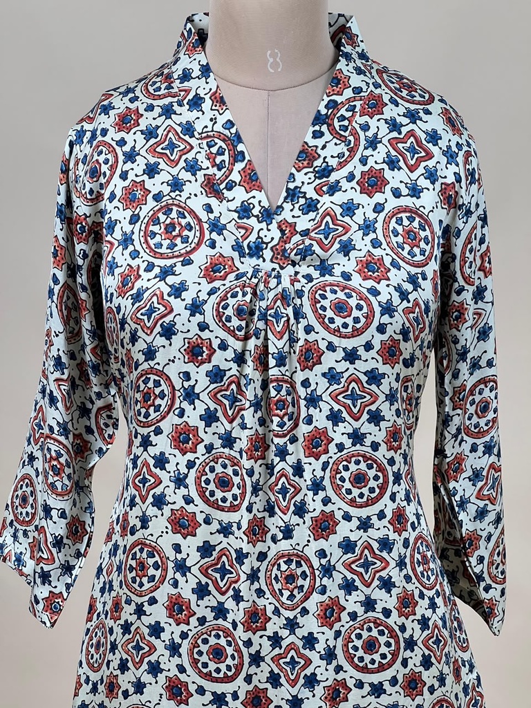 Ajrakh Modal Aline Kurtis 5053 IVORY