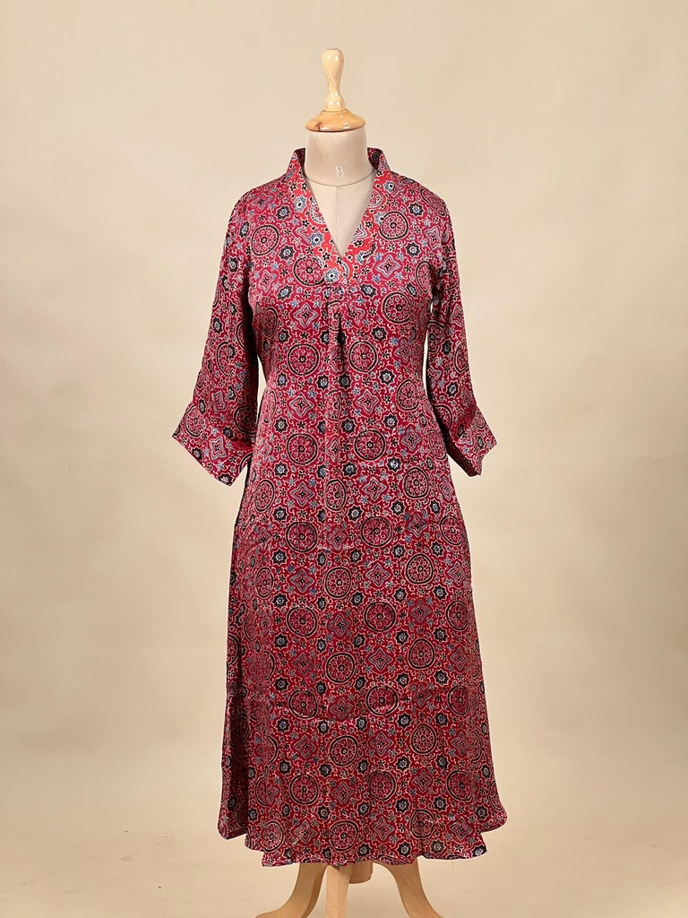 Ajrakh Modal Aline Kurtis 5053 RED 1