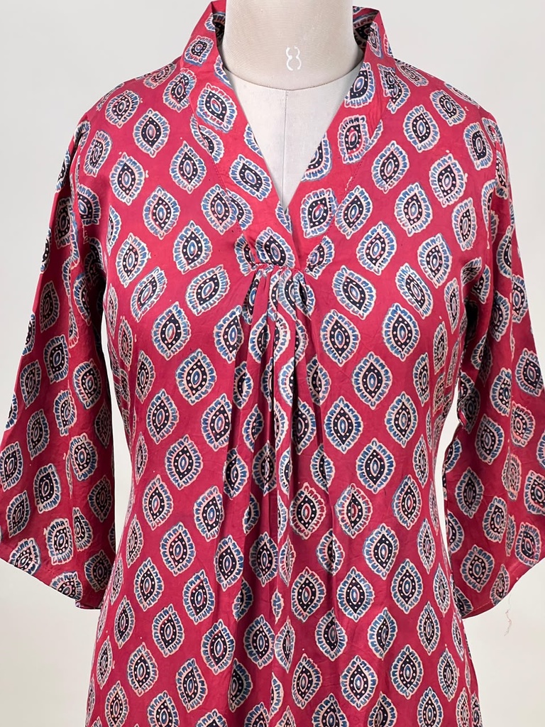 Ajrakh Modal Silk Aline Kurti 5053