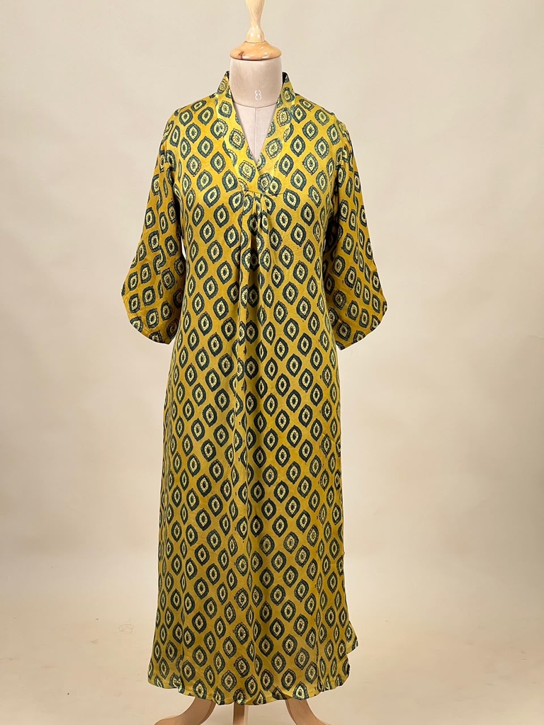 Ajrakh Modal Silk Aline Kurti 5053