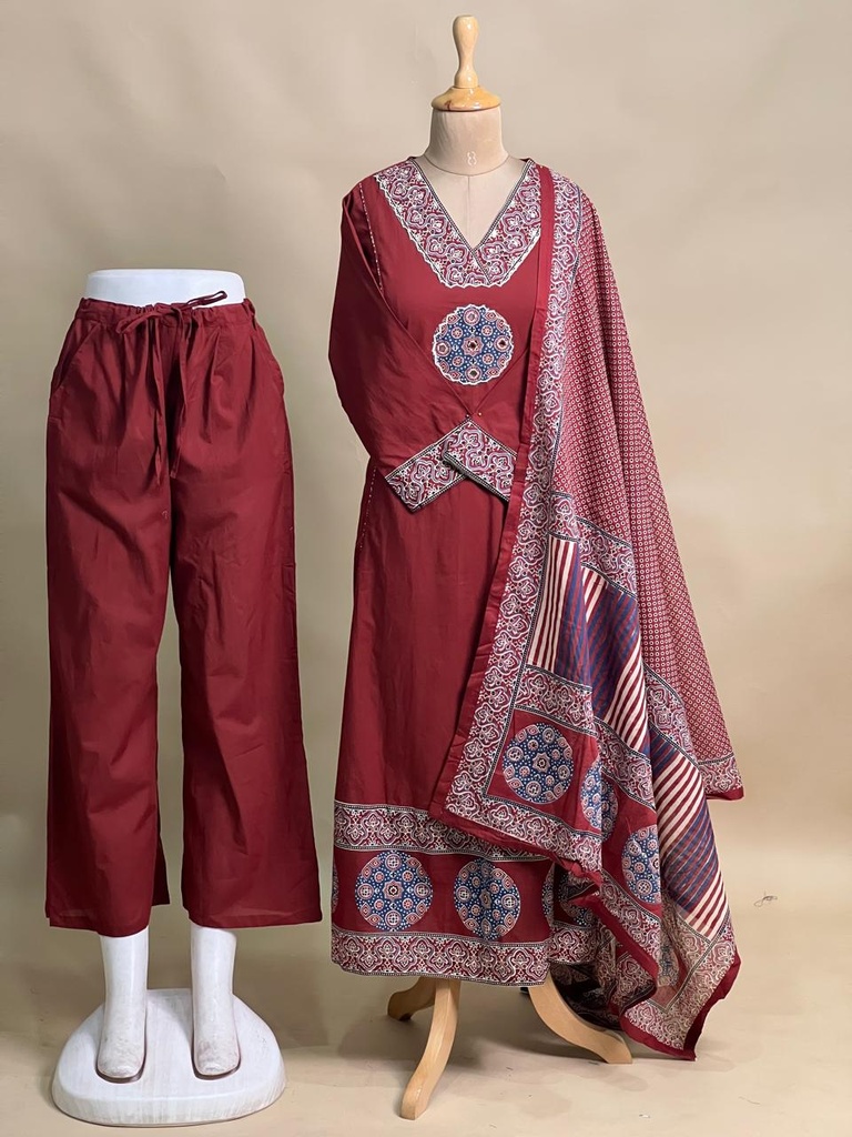 Cotton Kurti sets 5043 MEROON