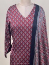 Ajrakh Modal Kurti Dupatta Set 5012 MAROON