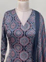 Ajrakh Modal Kurti Dupatta Set 5012 BLACK