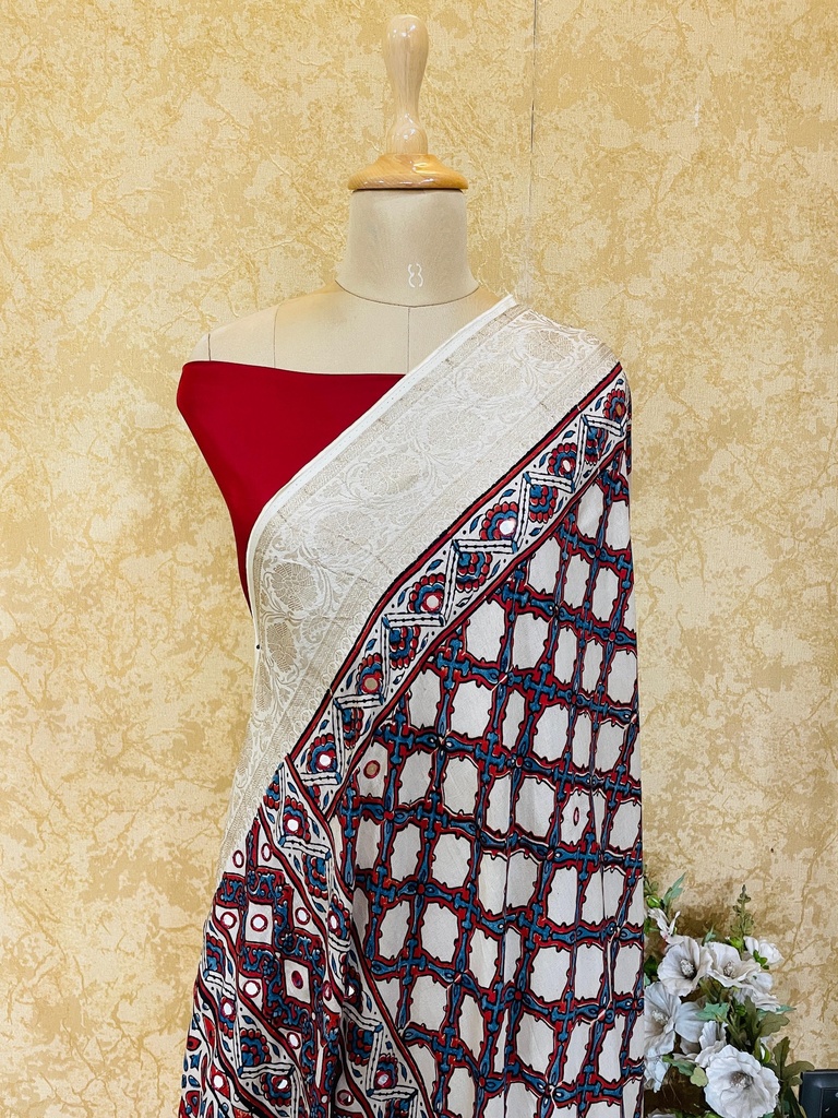 Ajrakh Dola Silk Dupatta 4564