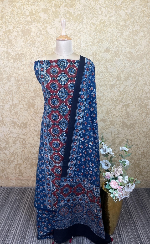 Premium Ajrakh Cotton Suits 4558