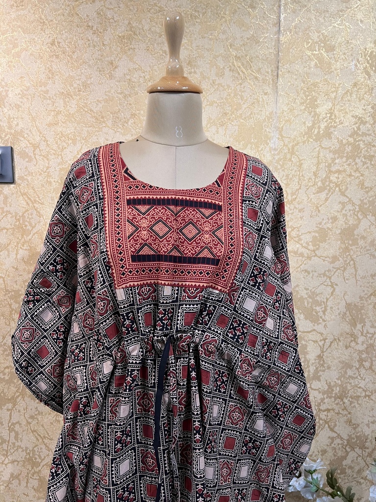 Ajrakh Short Cotton Kaftan 5053