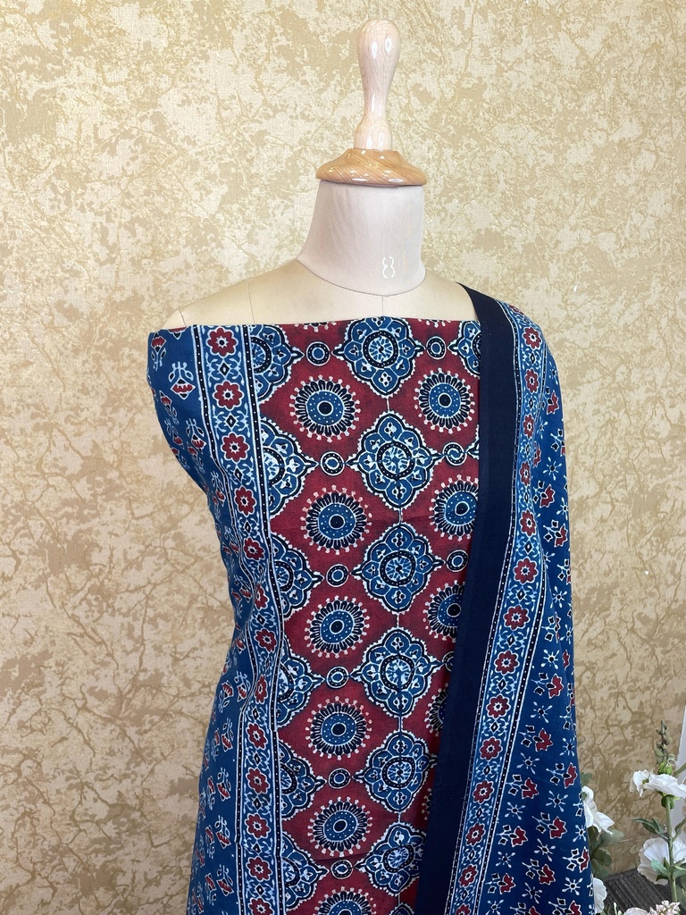 Premium Ajrakh Cotton Suits 4558