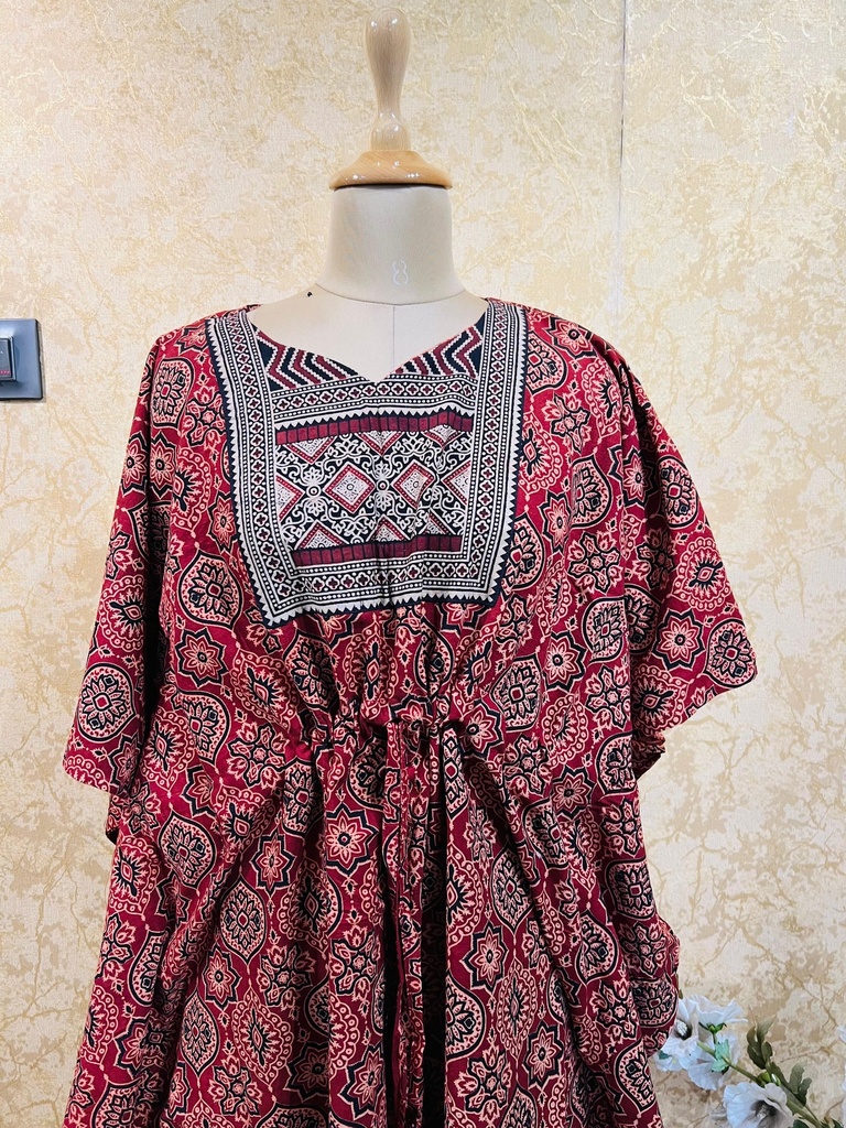 Ajrakh Short Cotton Kaftan 5053