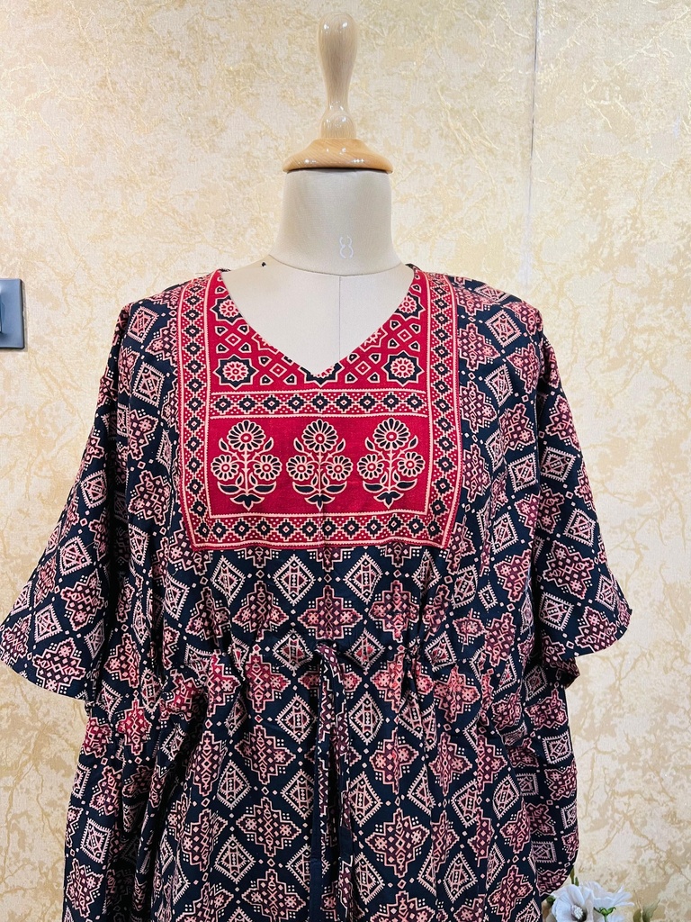 Ajrakh Short Cotton Kaftan 5053
