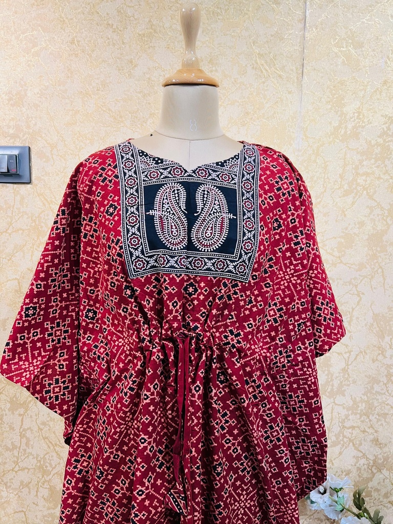 Ajrakh Short Cotton Kaftan 5053
