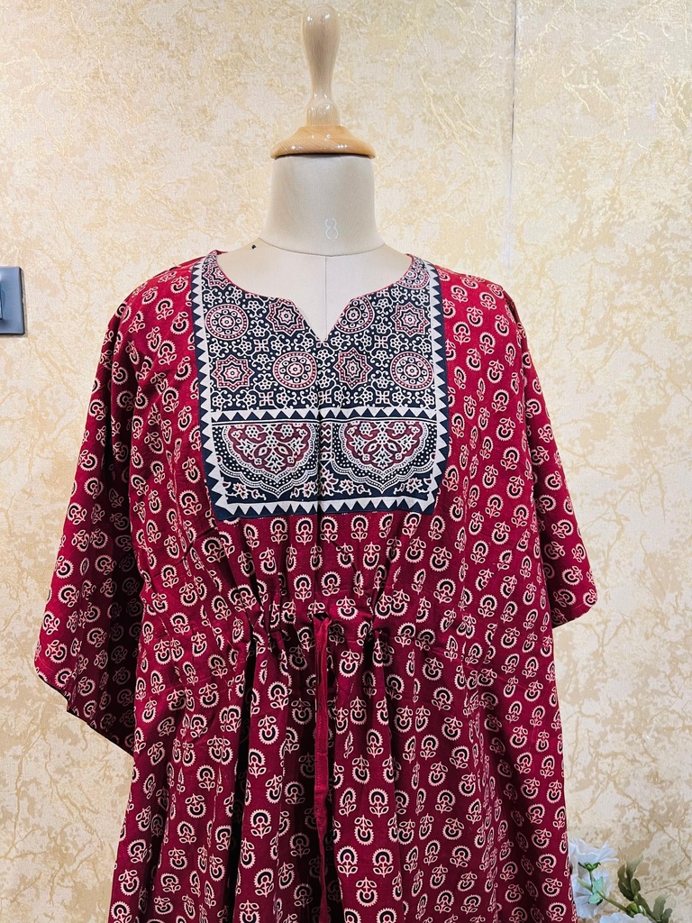 Ajrakh Short Cotton Kaftan 5053